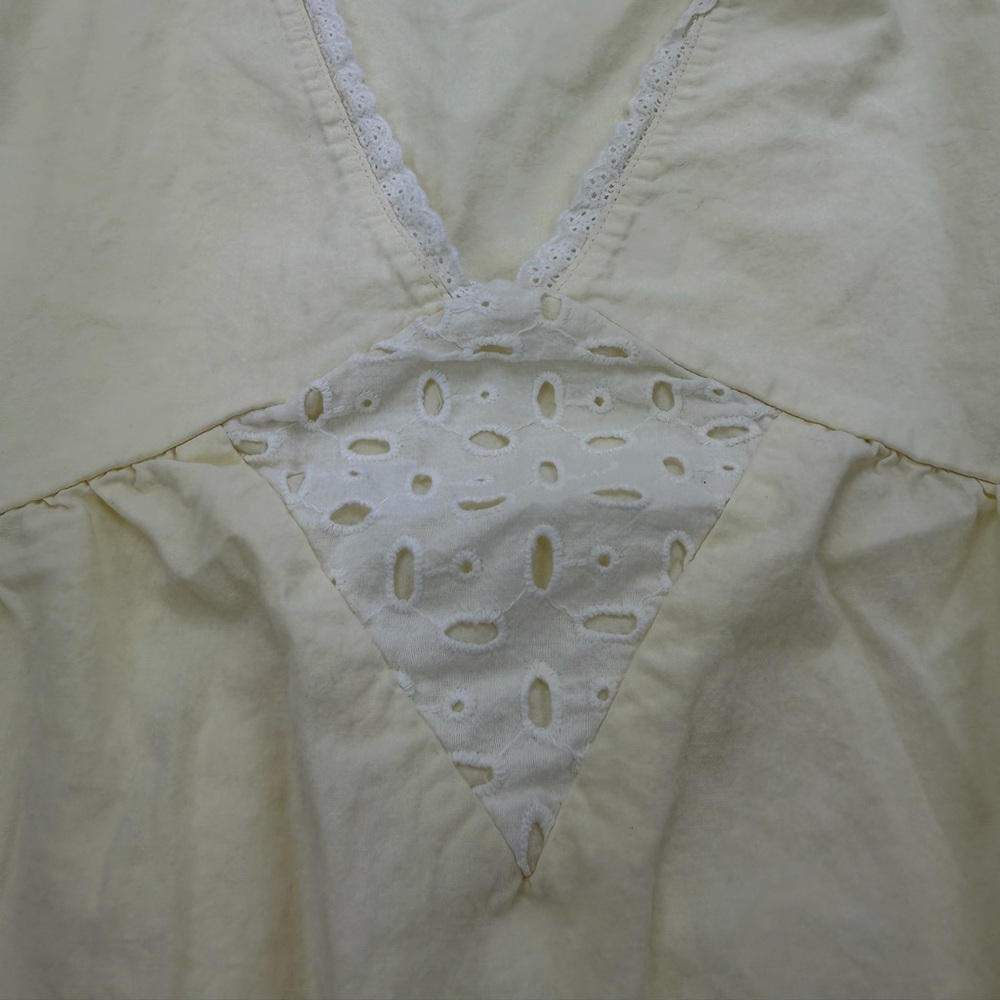 vintage inspired cotton mini dress in butter yellow Small - Picture 5 of 9